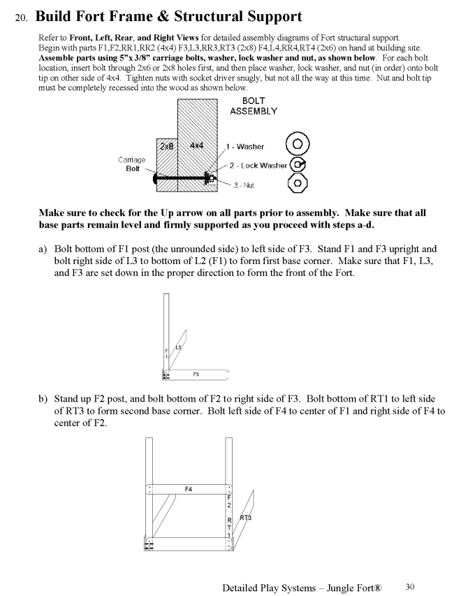 Swing Set Sample Installation Instructions